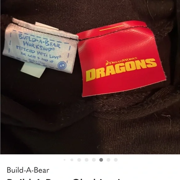 Build-A-Bear Black Dragon Hoodie - Picture 2 of 2
